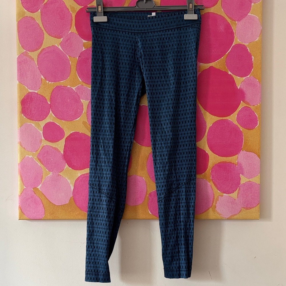 Lanvin Navy Blue Textured Leggings